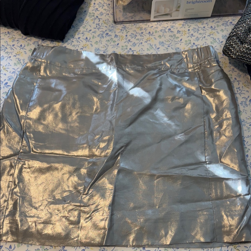 J. Crew Silver Metallic Skirt